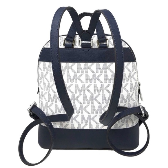 💙Michael Kors Vanilla/Navy Floral Emmy Backpack💙 - Picture 3 of 4
